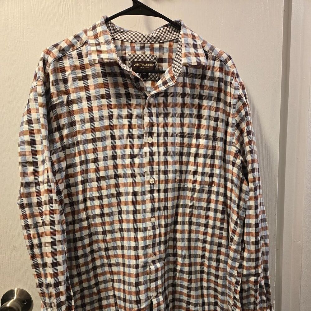 Johnston-murphy Men's Orange and Blue Shirt